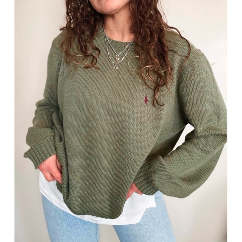 Vintage Ralph Lauren Green Cotton Sweater